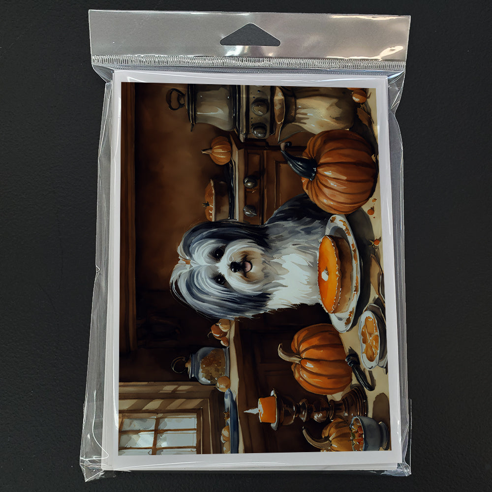 Havanese Fall Kitchen Pumpkins Greeting Cards Pack of 8
