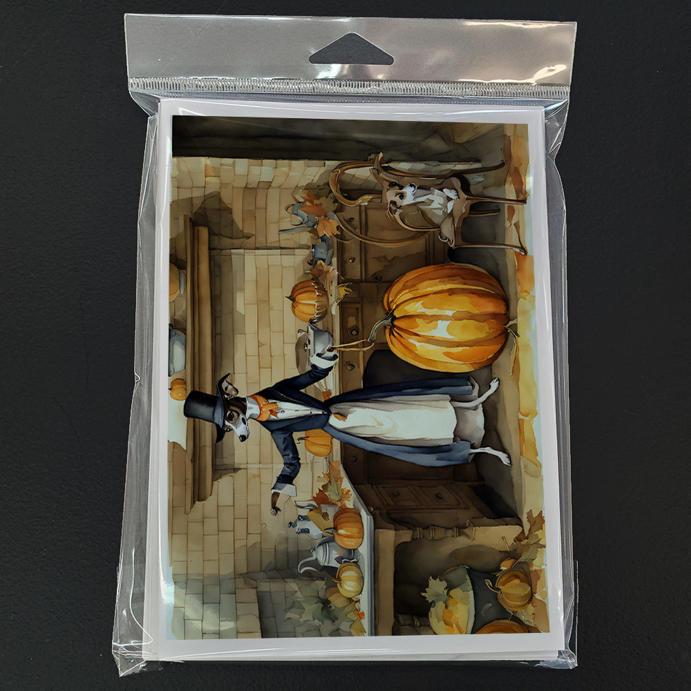 Italian Greyhound Fall Kitchen Pumpkins Greeting Cards Pack of 8
