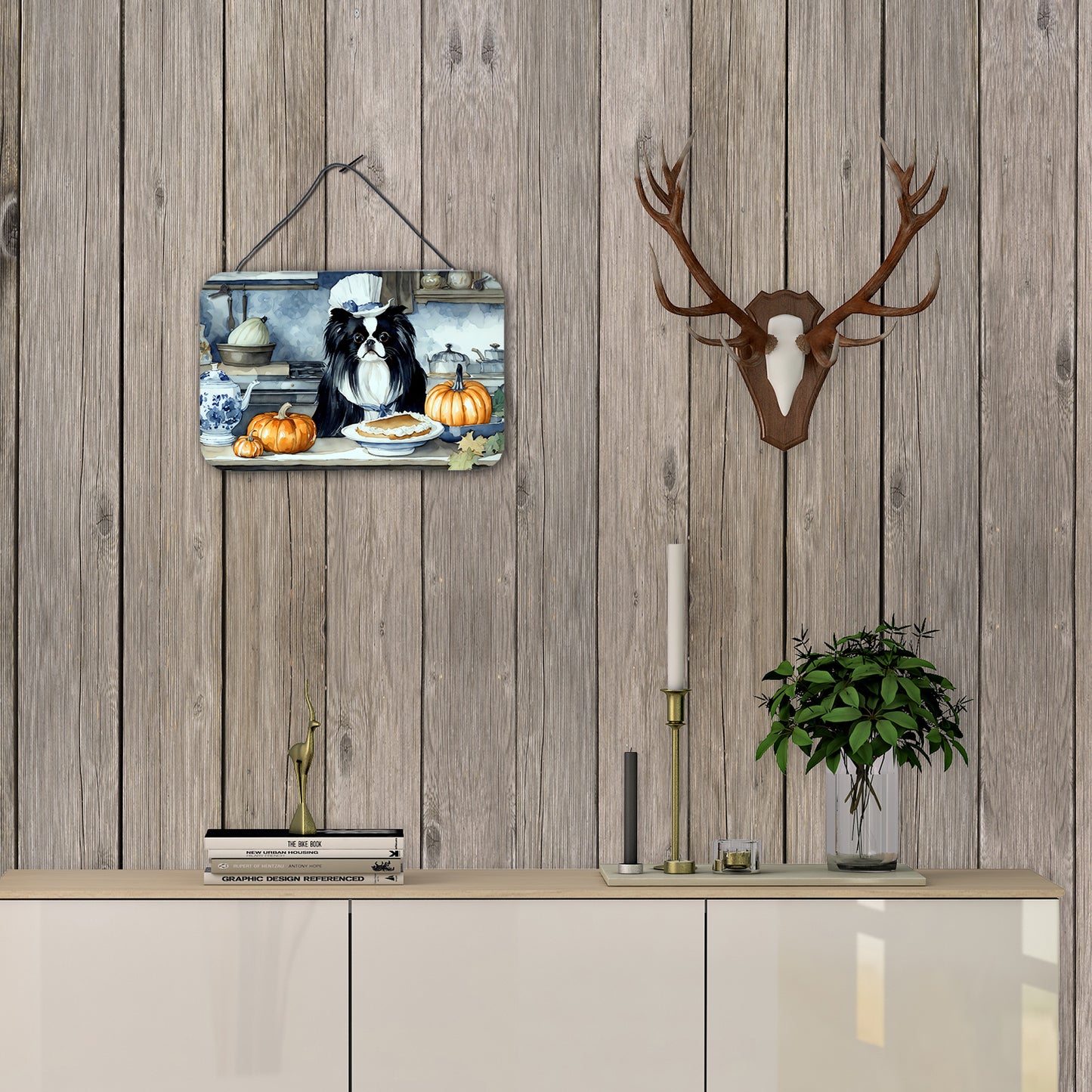 Japanese Chin Fall Kitchen Pumpkins Wall or Door Hanging Prints