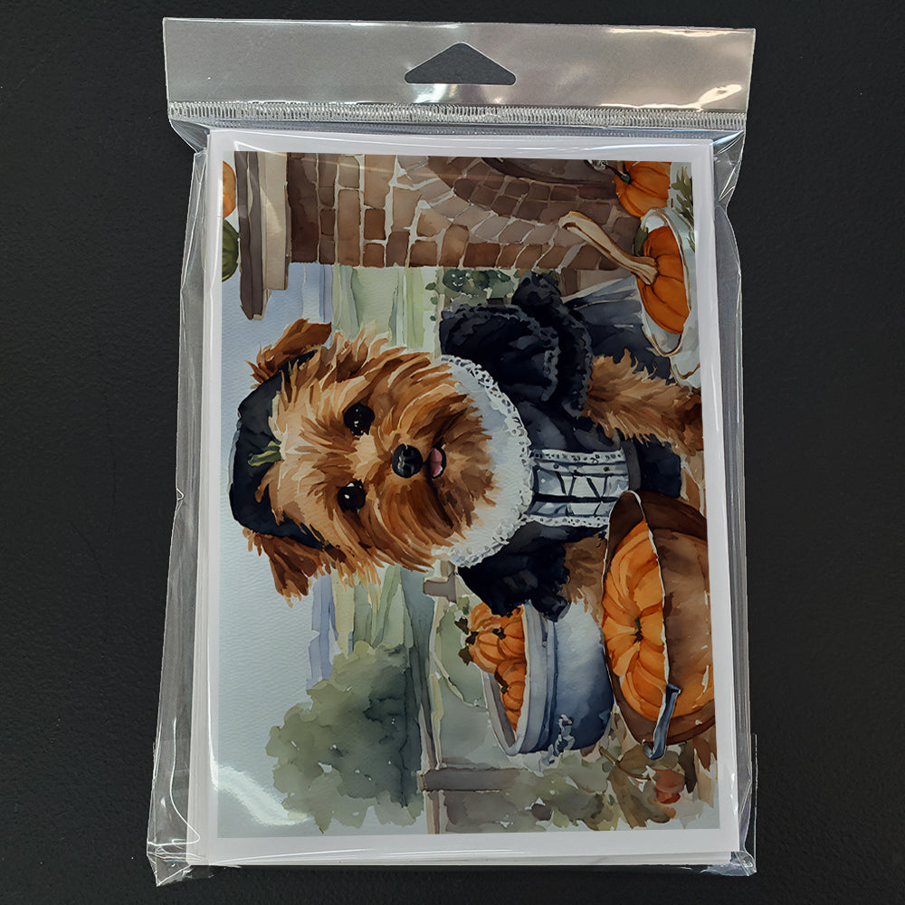 Norfolk Terrier Fall Kitchen Pumpkins Greeting Cards Pack of 8