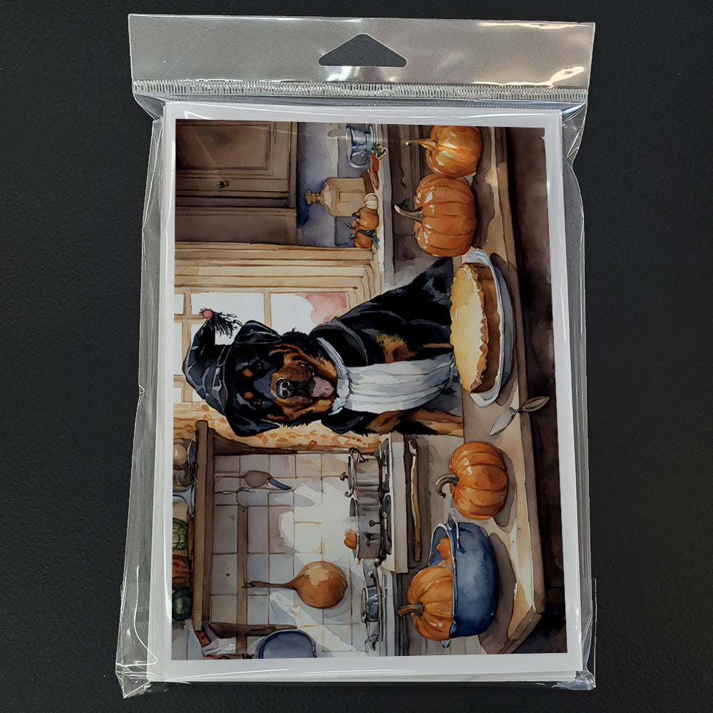 Rottweiler Fall Kitchen Pumpkins Greeting Cards Pack of 8