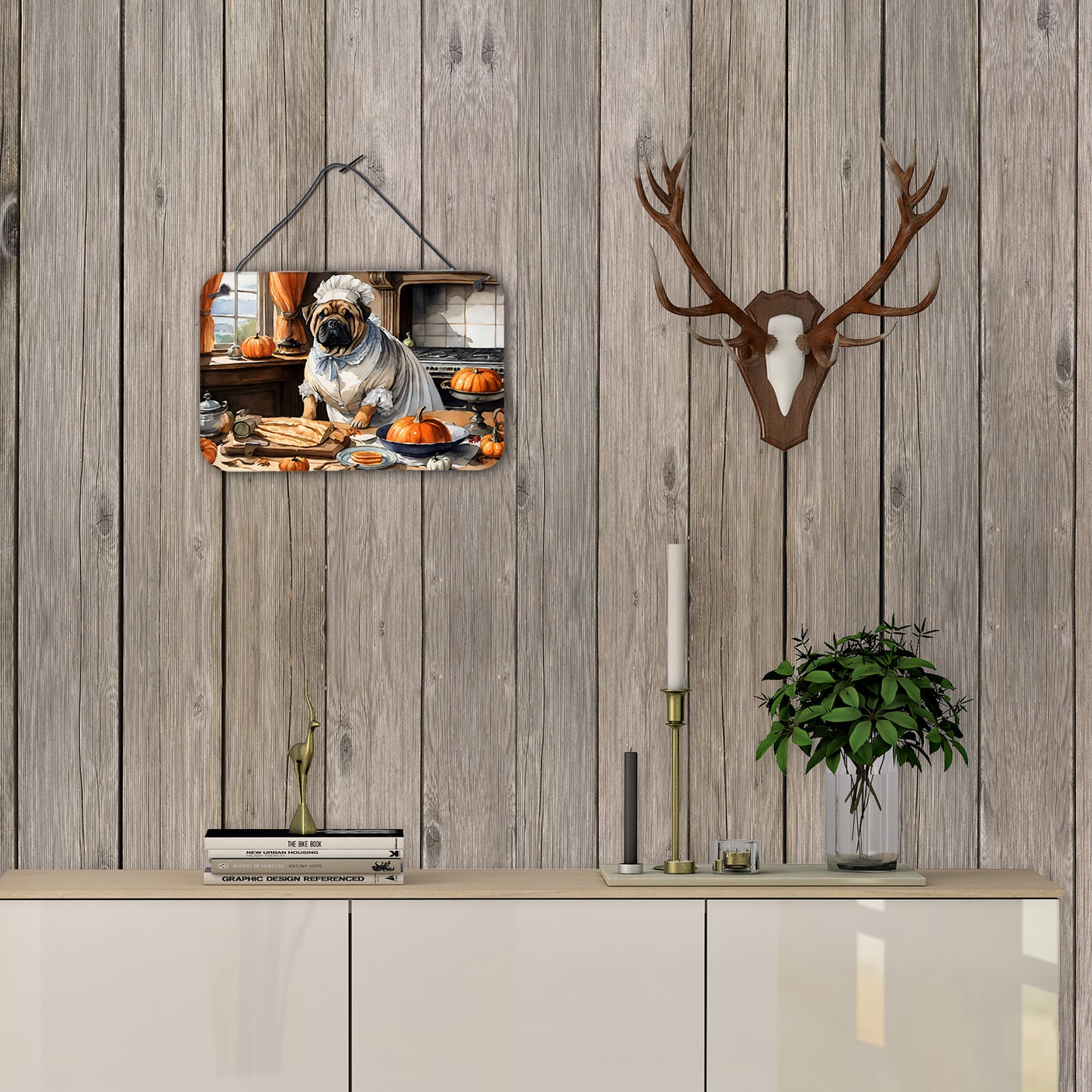 Shar Pei Fall Kitchen Pumpkins Wall or Door Hanging Prints
