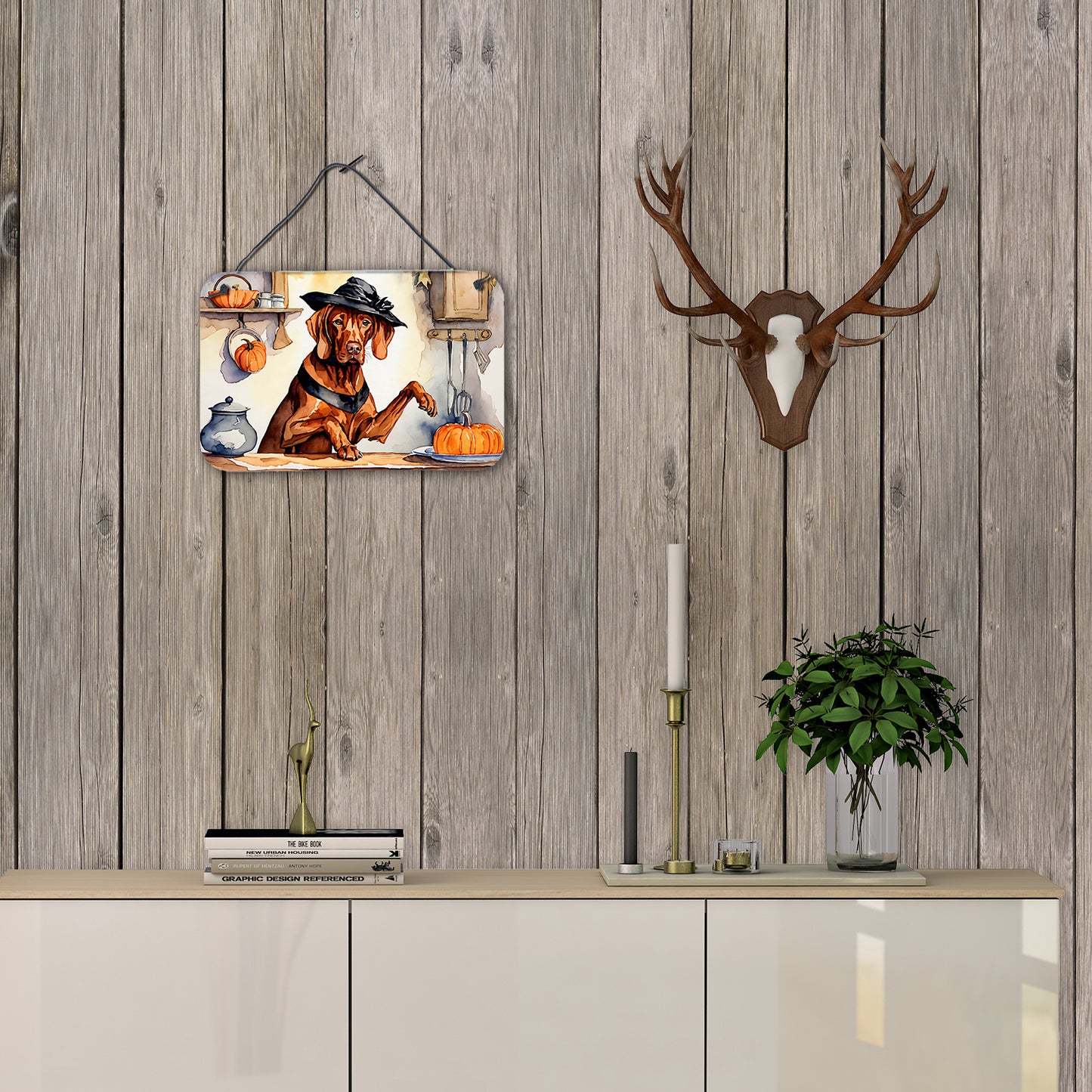 Vizsla Fall Kitchen Pumpkins Wall or Door Hanging Prints