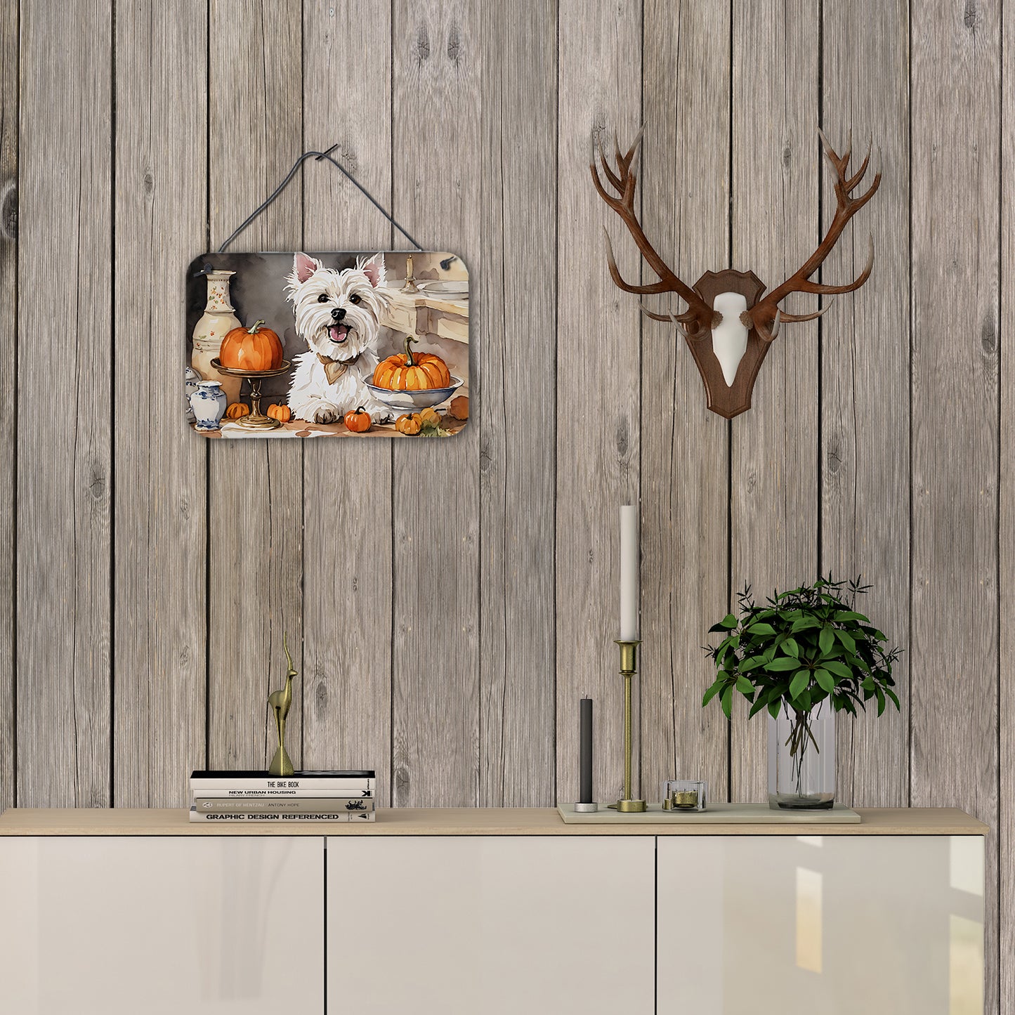 Westie Fall Kitchen Pumpkins Wall or Door Hanging Prints