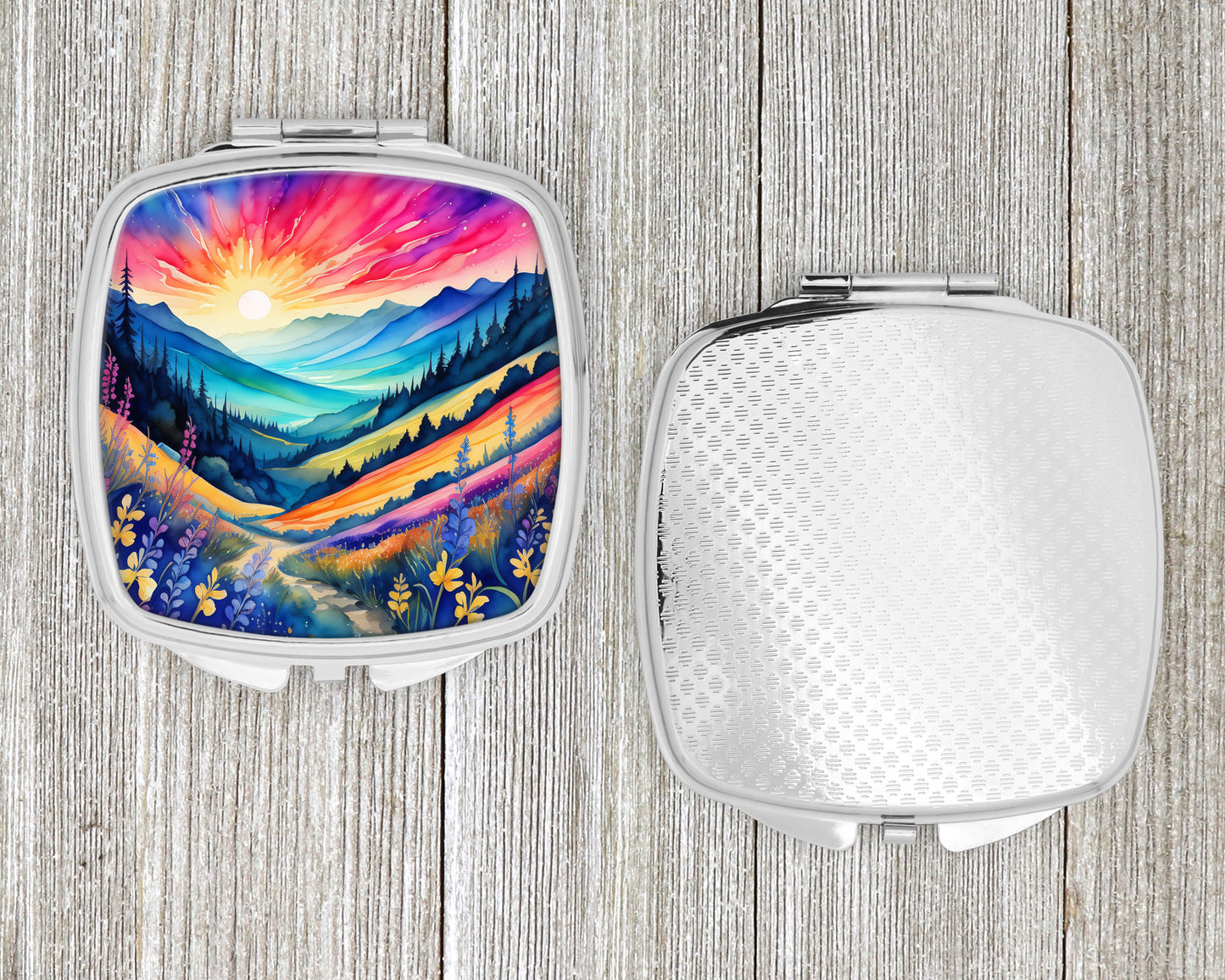 Colorful Annual Larkspur Compact Mirror