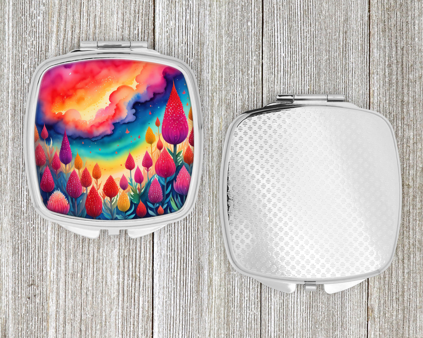 Colorful Celosia Compact Mirror