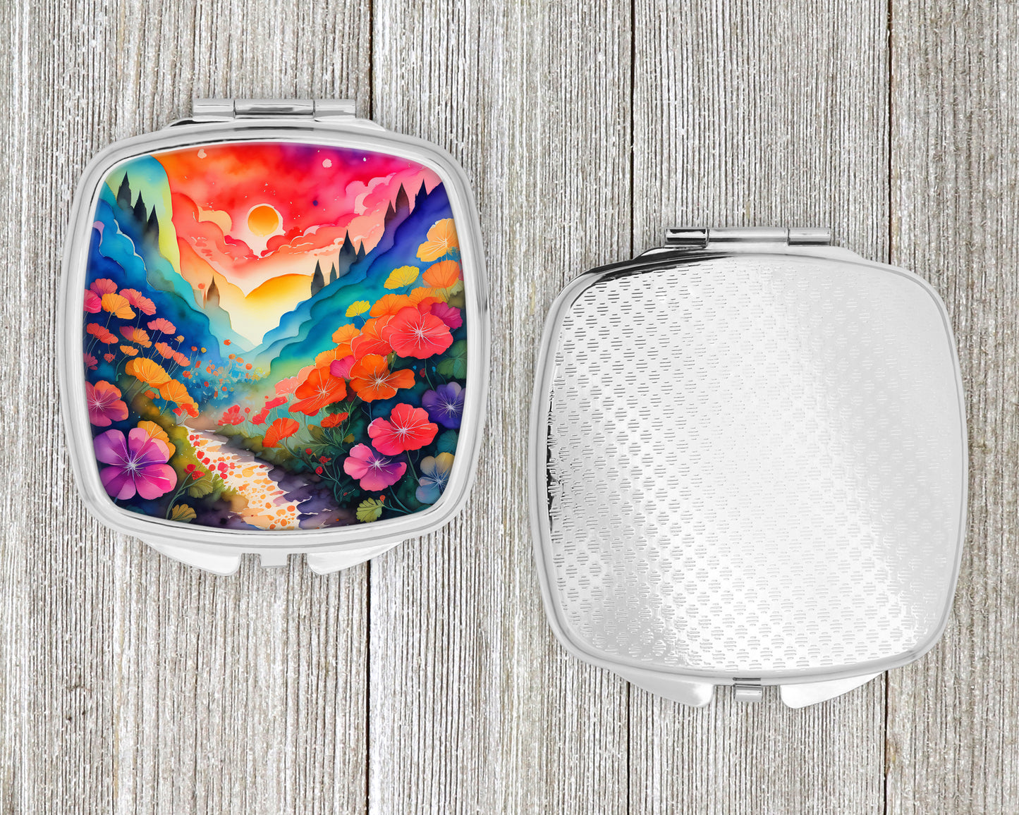 Colorful Geraniums Compact Mirror