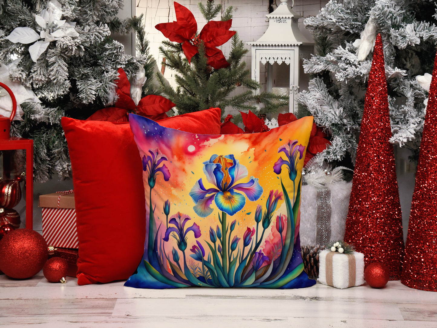 Colorful Iris Throw Pillow