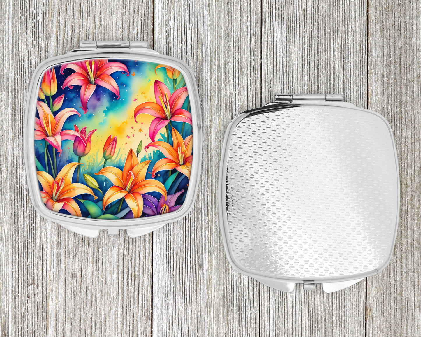 Colorful Lilies Compact Mirror