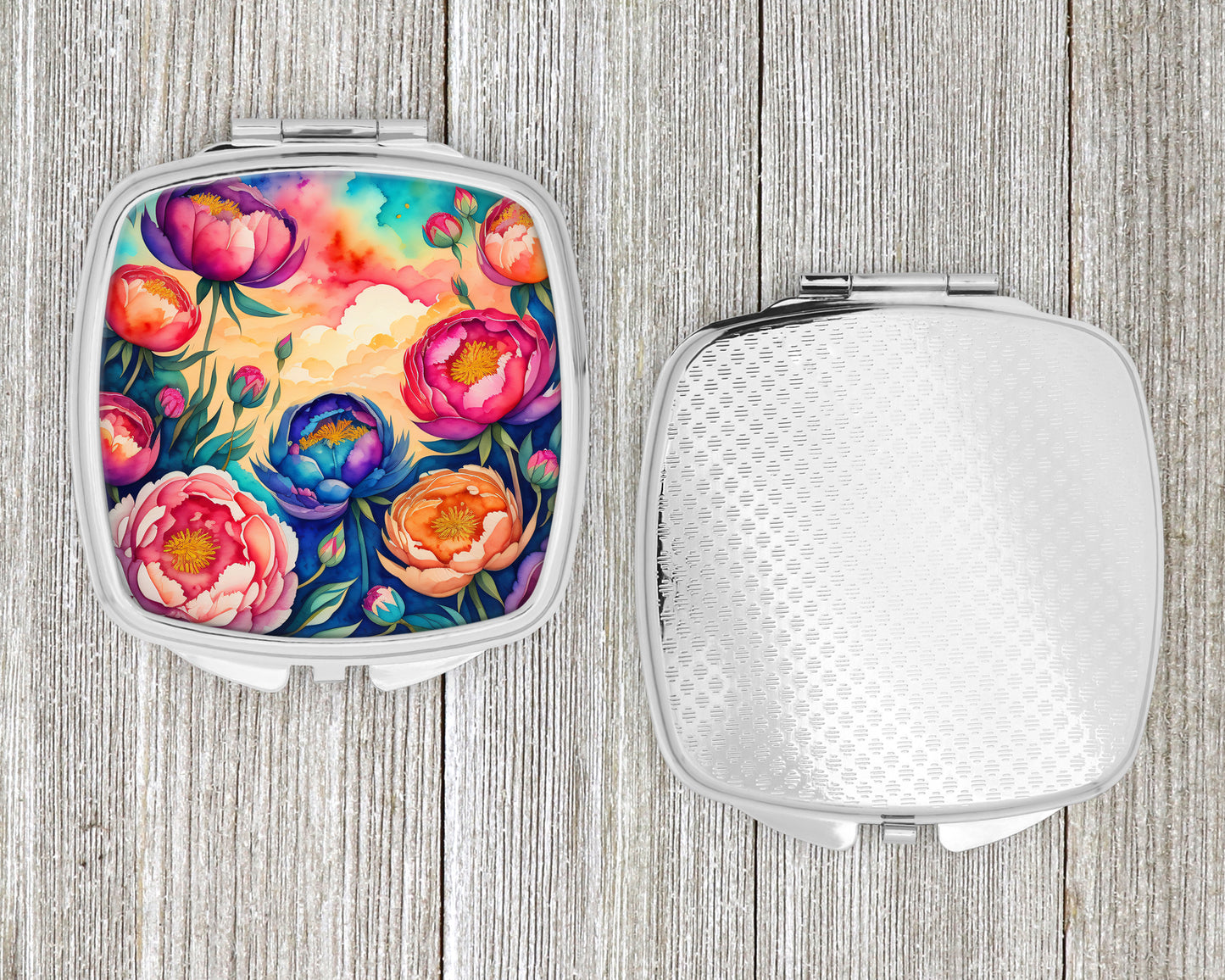 Colorful Peonies Compact Mirror