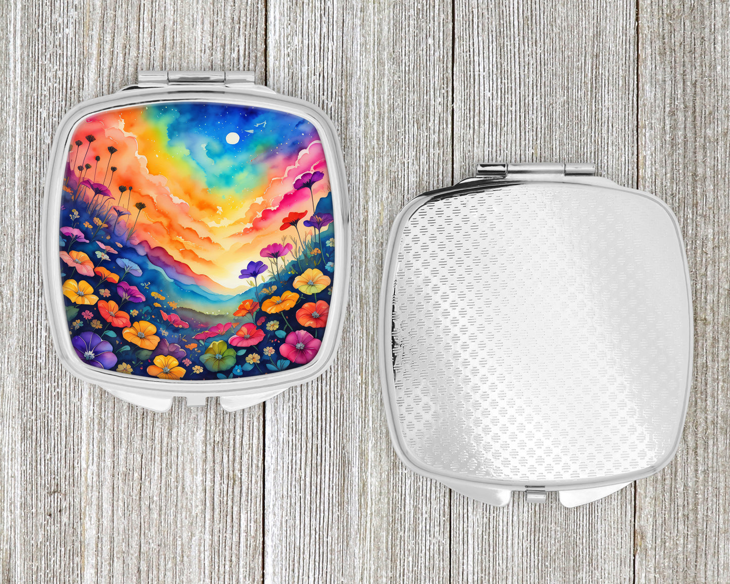 Colorful Petunias Compact Mirror
