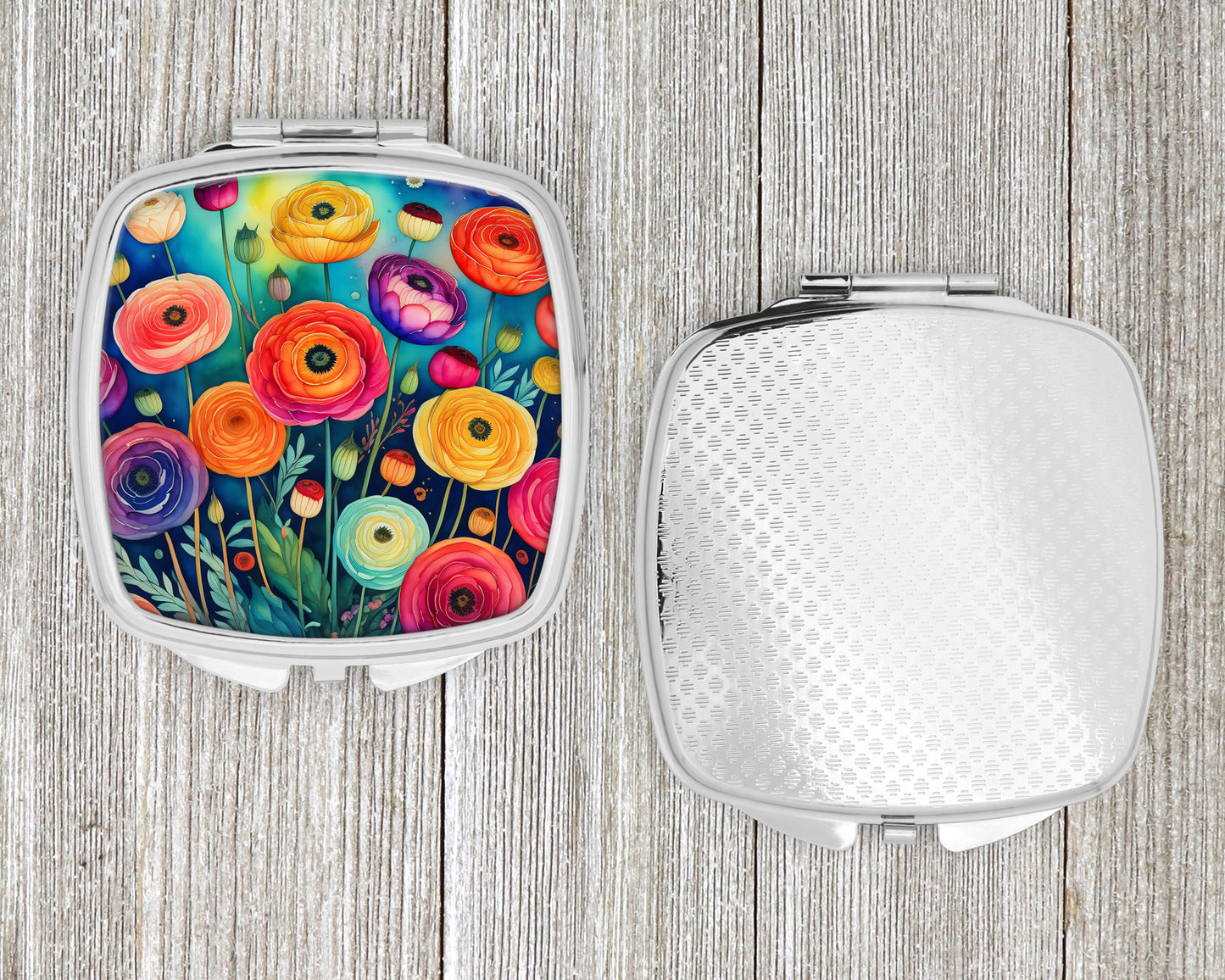 Colorful Ranunculus Compact Mirror