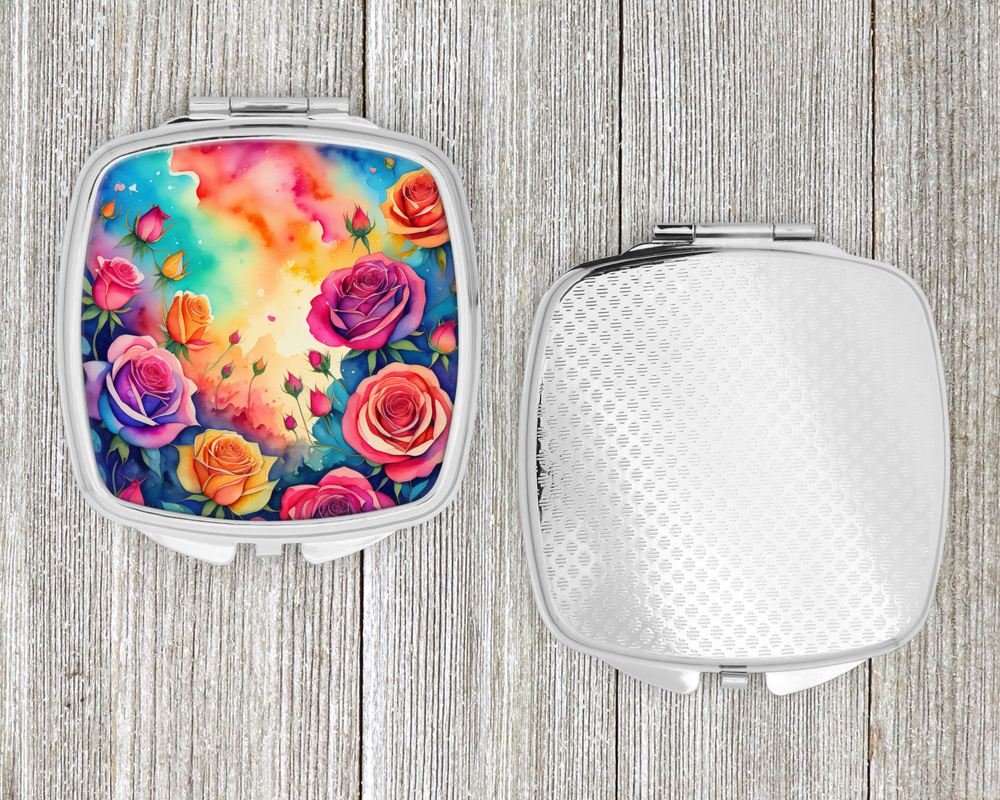 Colorful Roses Compact Mirror
