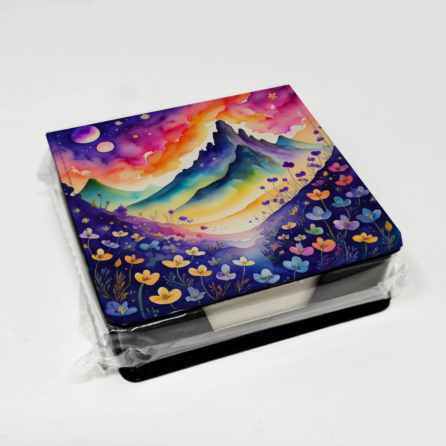 Colorful Violets PU Leather Note Paper Holder