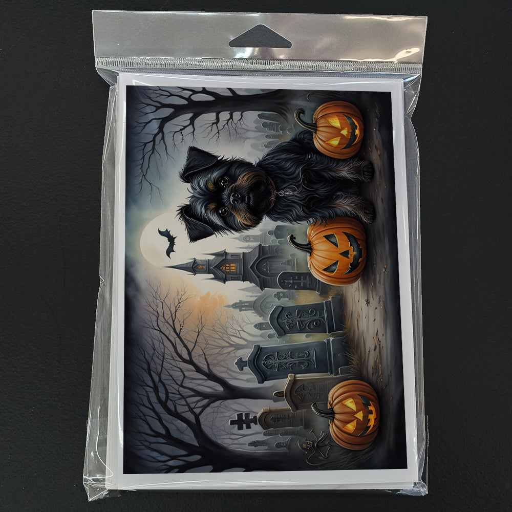 Affenpinscher Spooky Halloween Greeting Cards Pack of 8