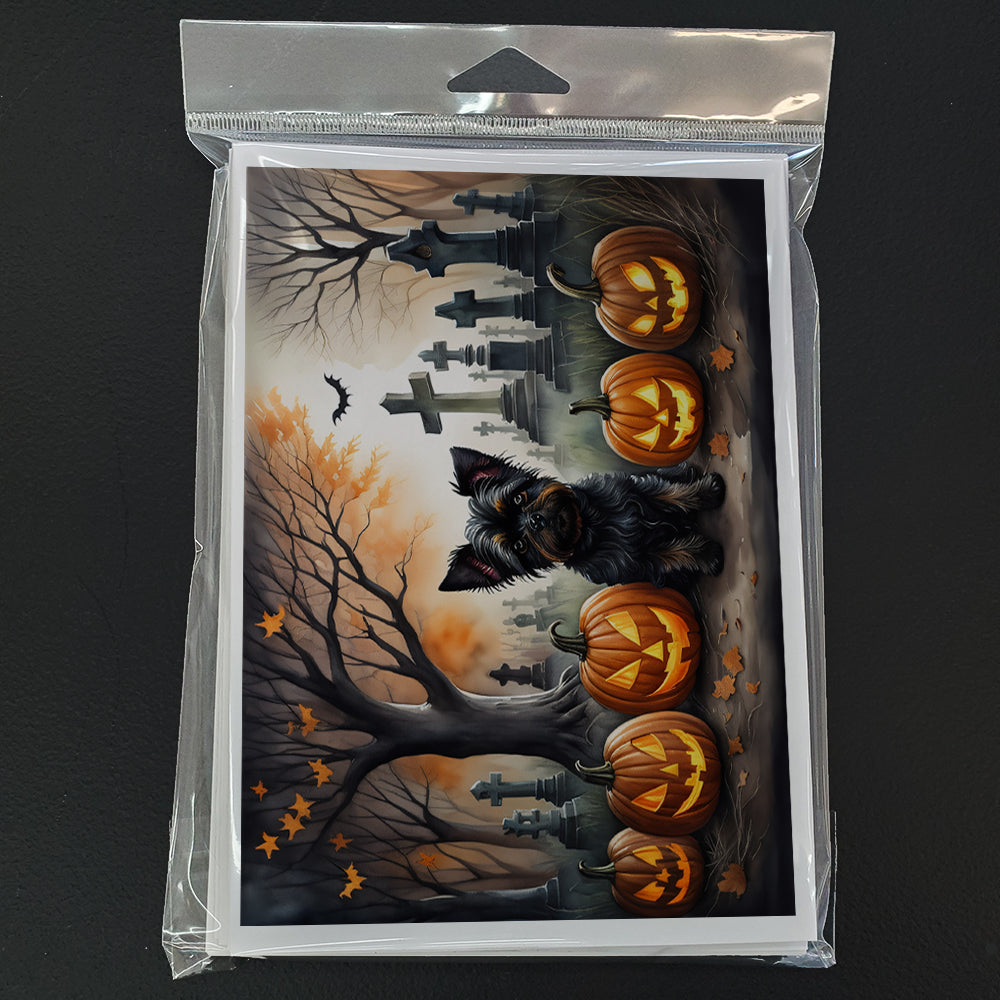 Affenpinscher Spooky Halloween Greeting Cards Pack of 8