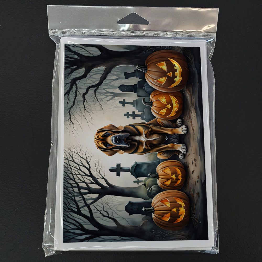 Bloodhound Spooky Halloween Greeting Cards Pack of 8