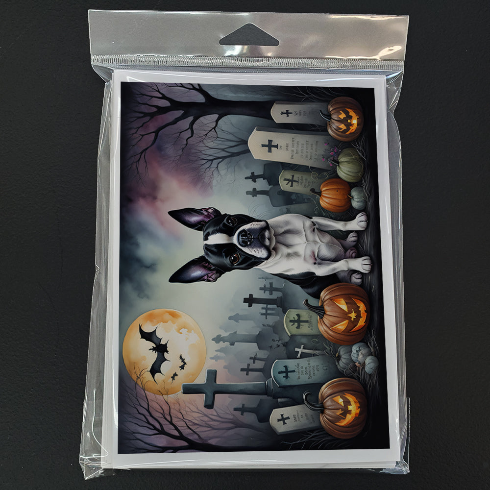 Boston Terrier Spooky Halloween Greeting Cards Pack of 8