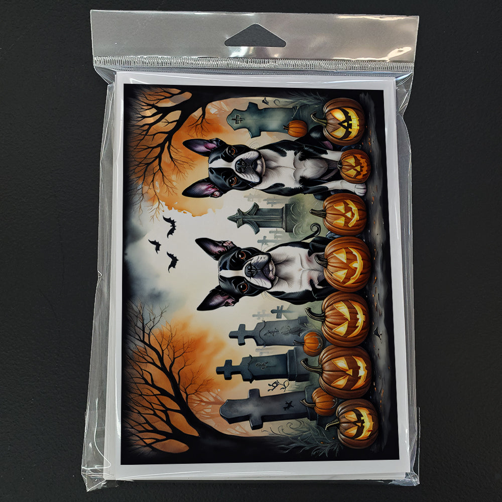 Boston Terrier Spooky Halloween Greeting Cards Pack of 8