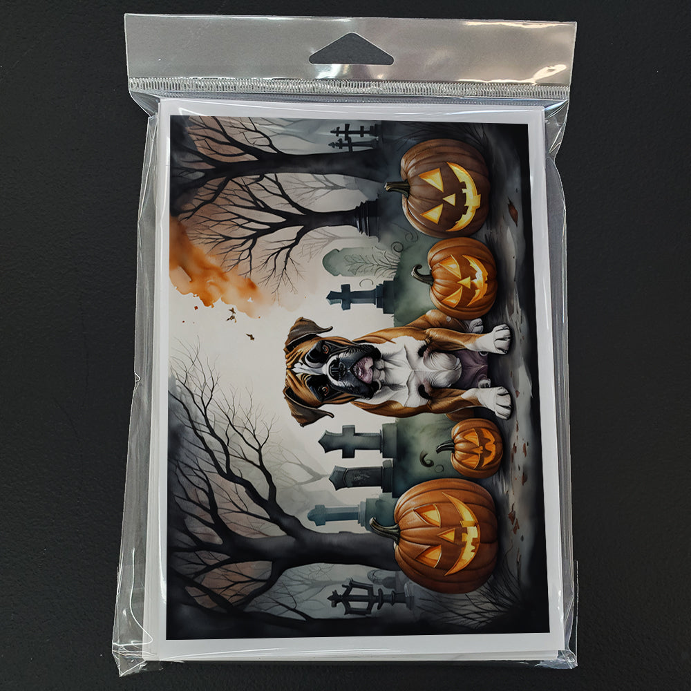 Boxer Spooky Halloween Greeting Cards Pack of 8
