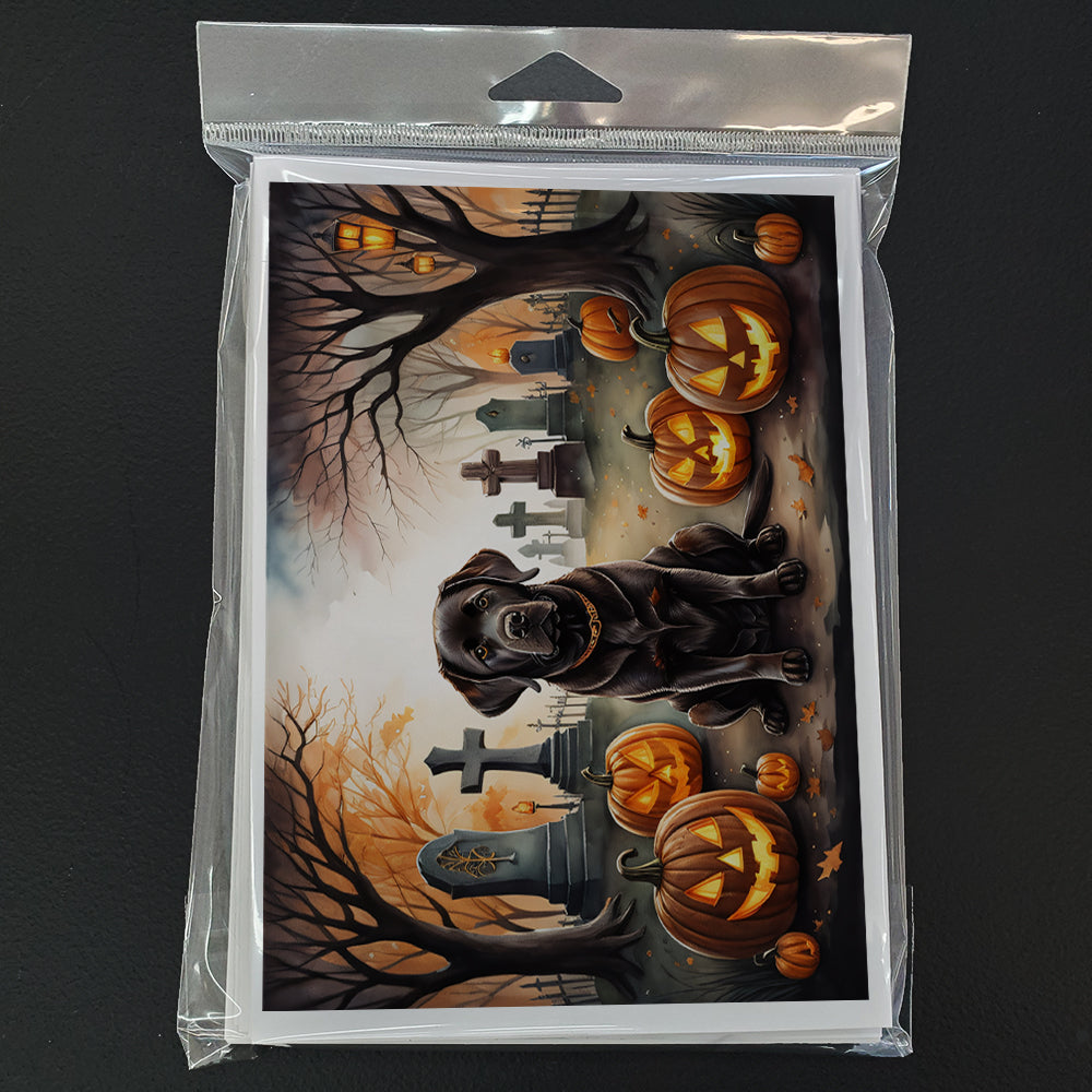 Chocolate Labrador Retriever Spooky Halloween Greeting Cards Pack of 8
