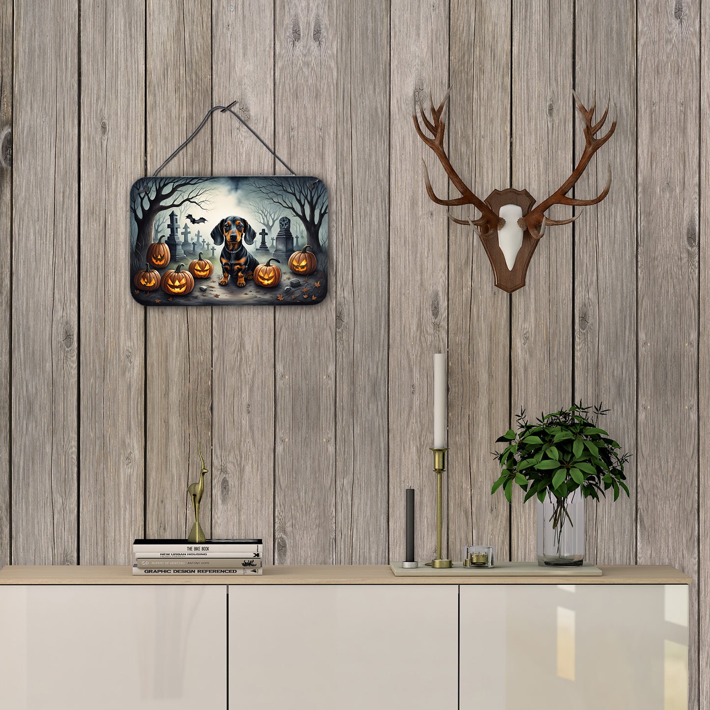 Dachshund Spooky Halloween Wall or Door Hanging Prints