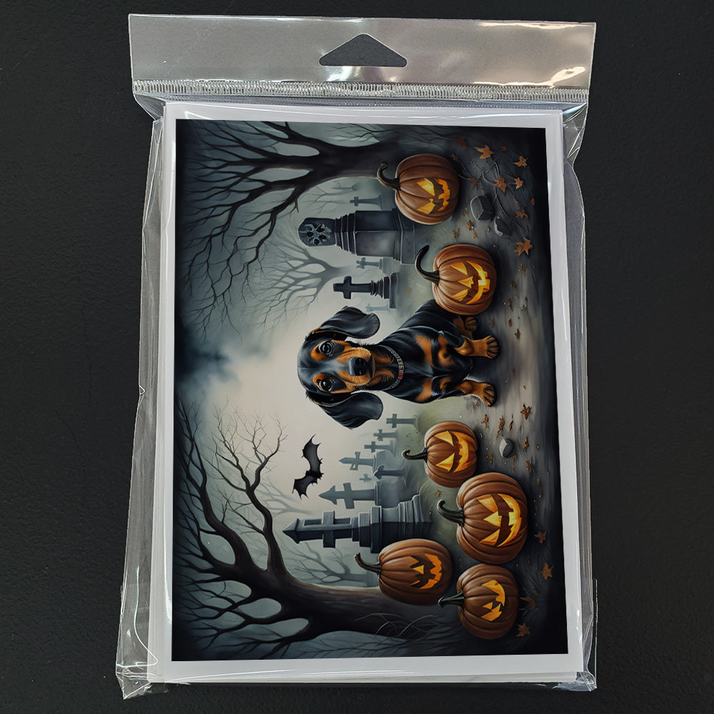 Dachshund Spooky Halloween Greeting Cards Pack of 8