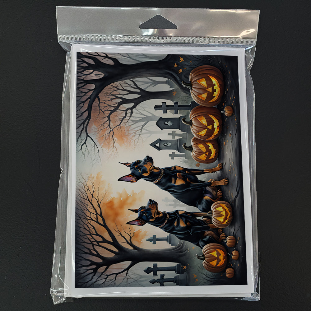 Doberman Pinscher Spooky Halloween Greeting Cards Pack of 8