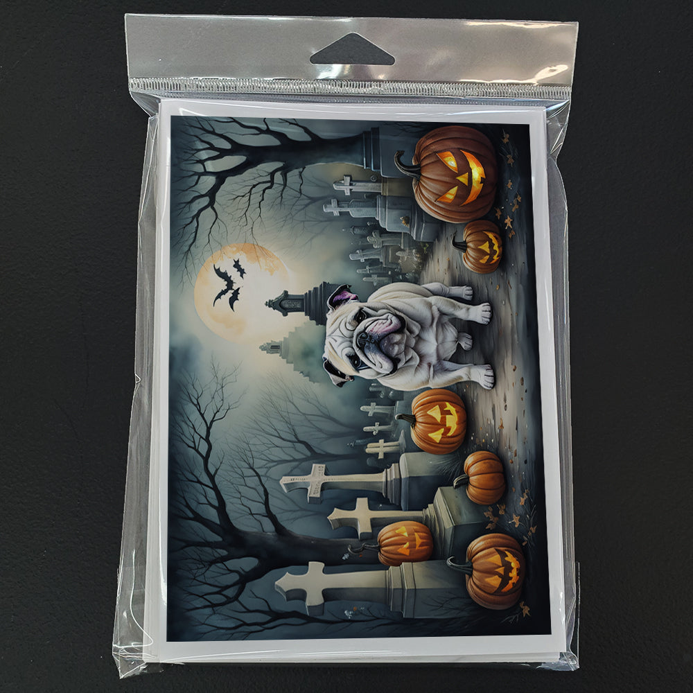English Bulldog Spooky Halloween Greeting Cards Pack of 8