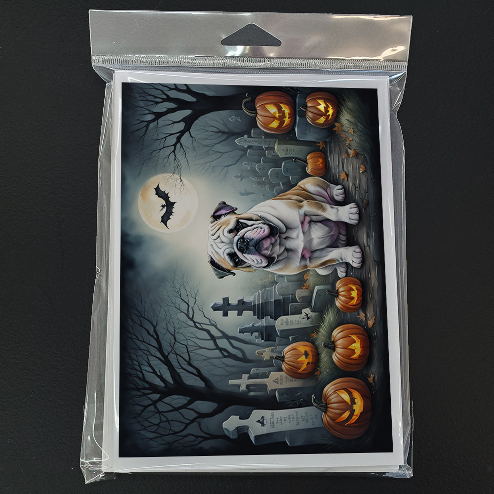 English Bulldog Spooky Halloween Greeting Cards Pack of 8