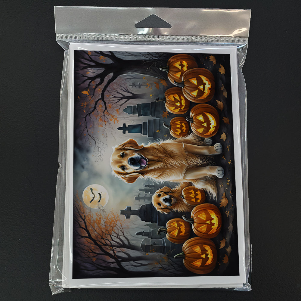 Golden Retriever Spooky Halloween Greeting Cards Pack of 8