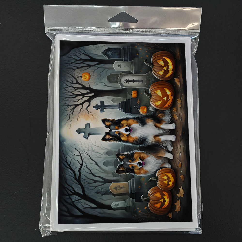 Sheltie Spooky Halloween Greeting Cards Pack of 8