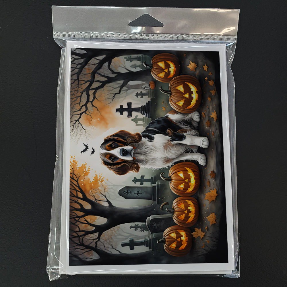 Welsh Springer Spaniel Spooky Halloween Greeting Cards Pack of 8