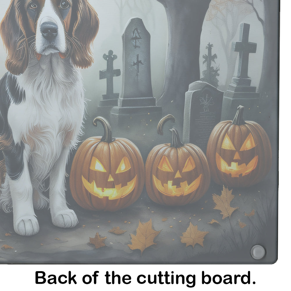 Welsh Springer Spaniel Spooky Halloween Glass Cutting Board