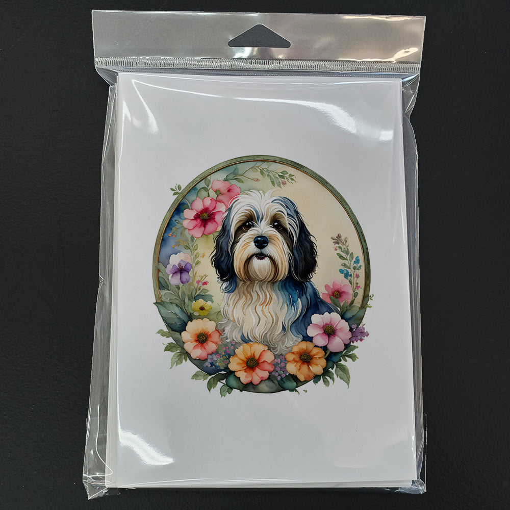 Havanese and Flowers Greeting Cards Pack of 8