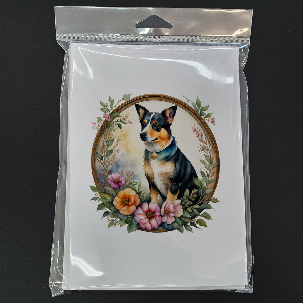 Lancashire Heeler and Flowers Greeting Cards Pack of 8