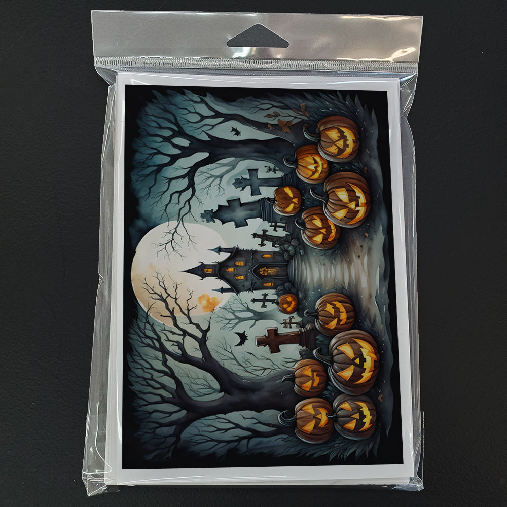 Graveyard Spooky Halloween Greeting Cards Pack of 8