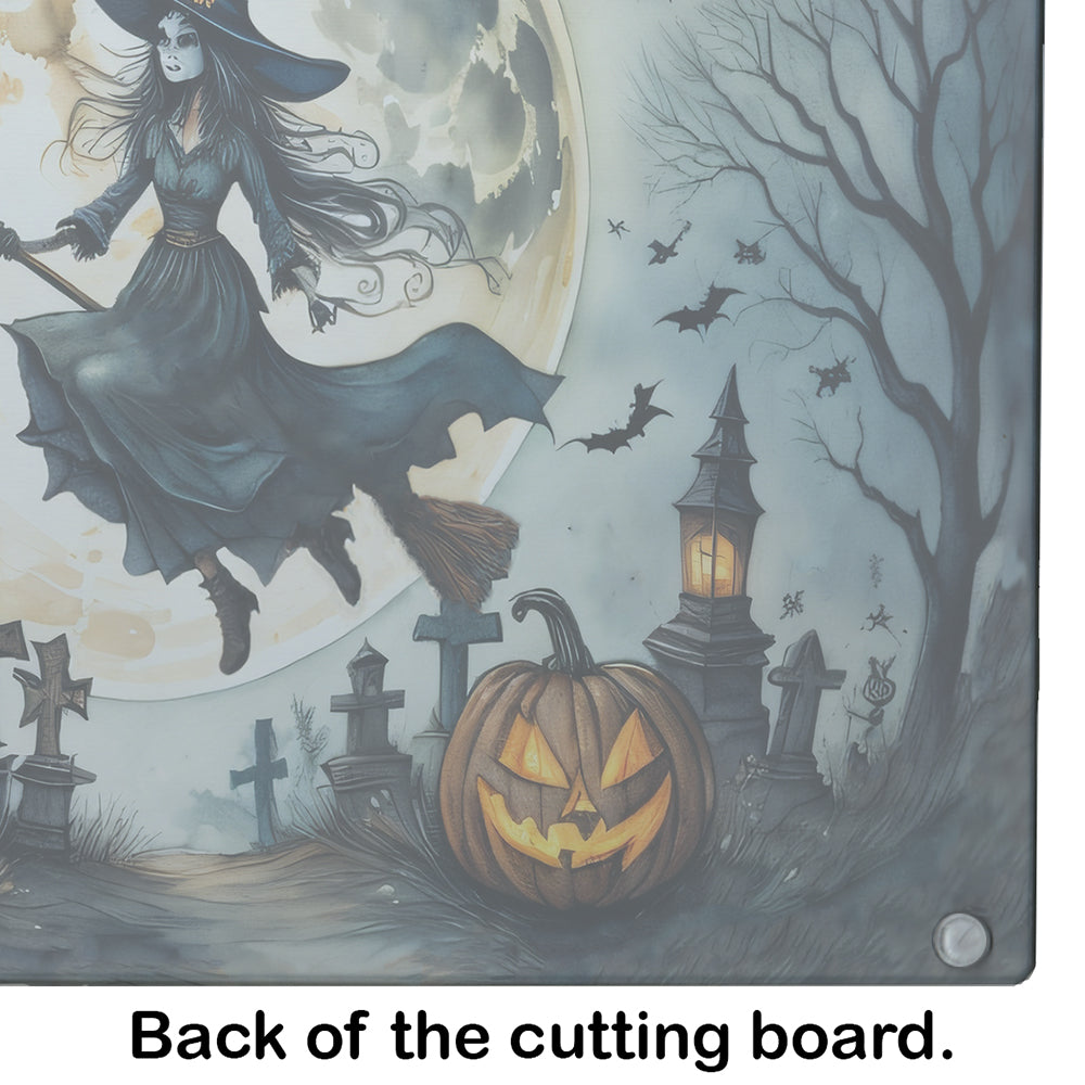Flying Witch Spooky Halloween Glass Cutting Board