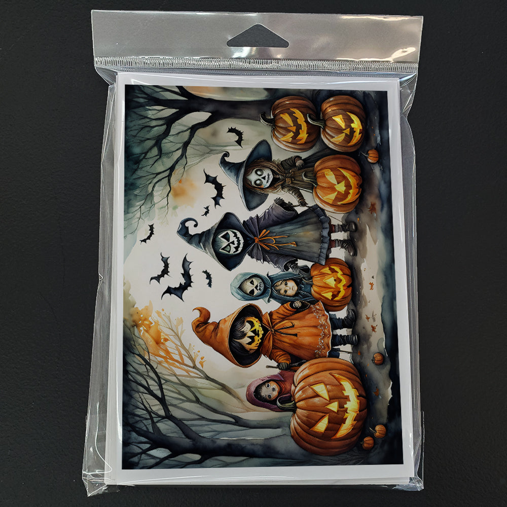 Trick or Treaters Spooky Halloween Greeting Cards Pack of 8