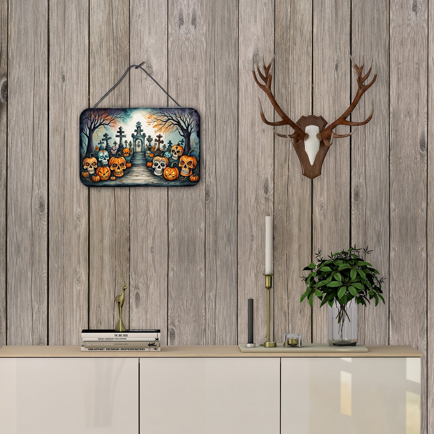 Calaveras Sugar Skulls Spooky Halloween Wall or Door Hanging Prints