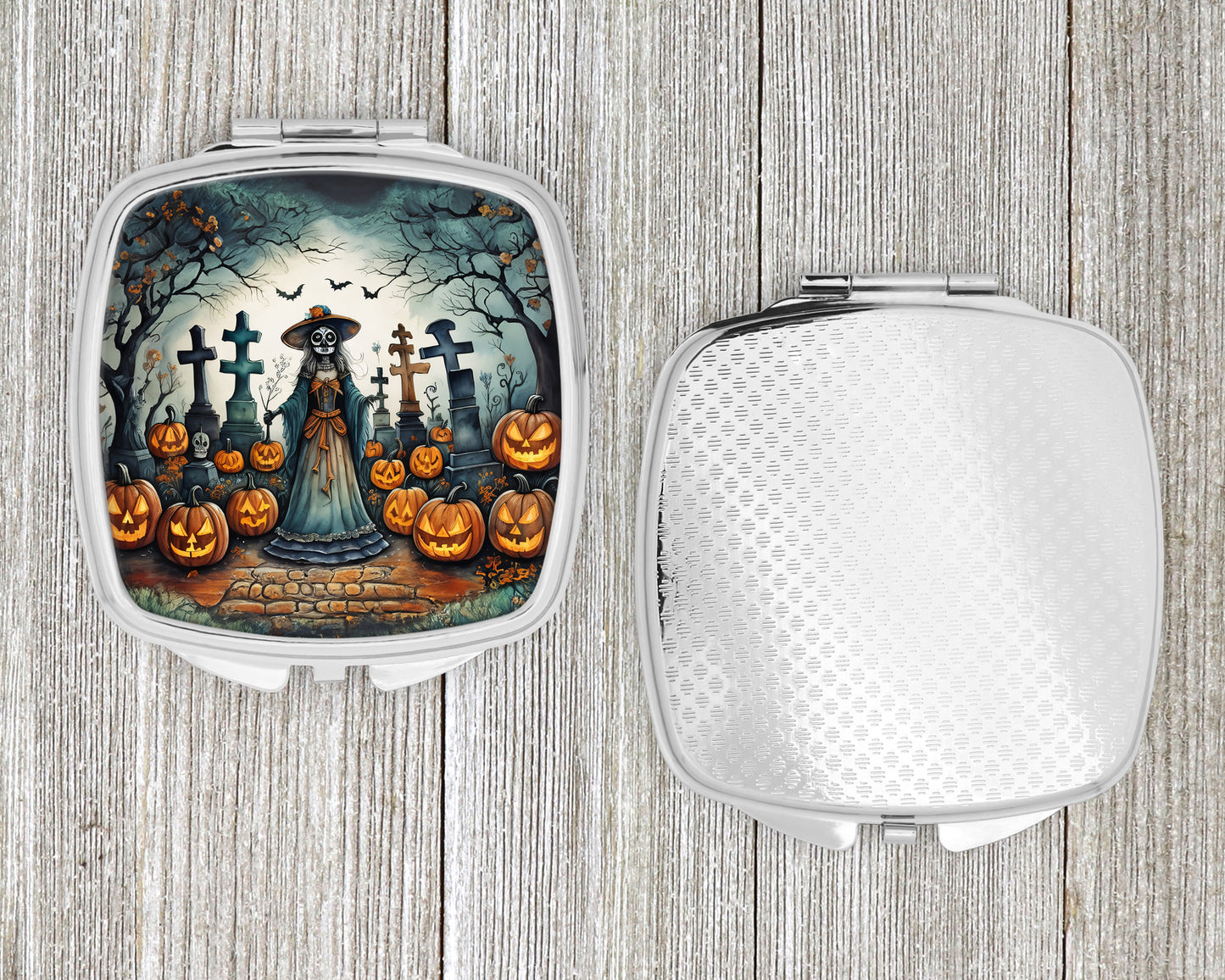 La Catrina Skeleton Spooky Halloween Compact Mirror