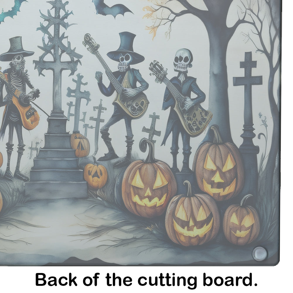 Mariachi Skeleton Band Spooky Halloween Glass Cutting Board
