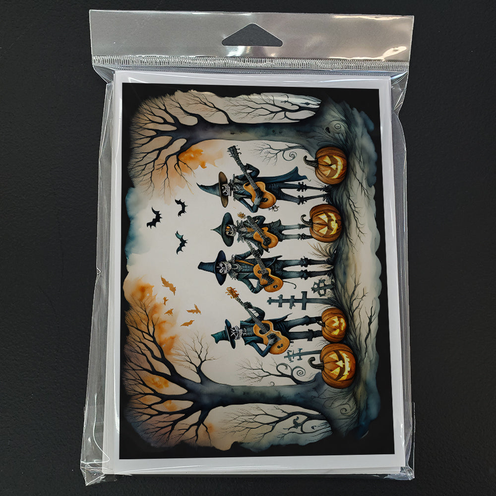 Mariachi Skeleton Band Spooky Halloween Greeting Cards Pack of 8