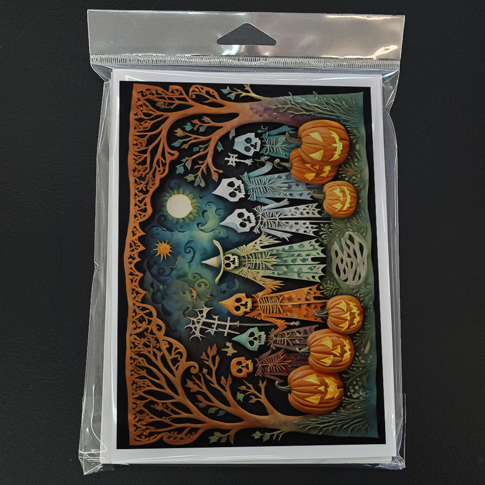 Papel Picado Skeletons Spooky Halloween Greeting Cards Pack of 8