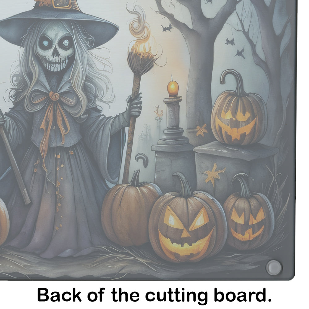 Witch Spooky Halloween Glass Cutting Board