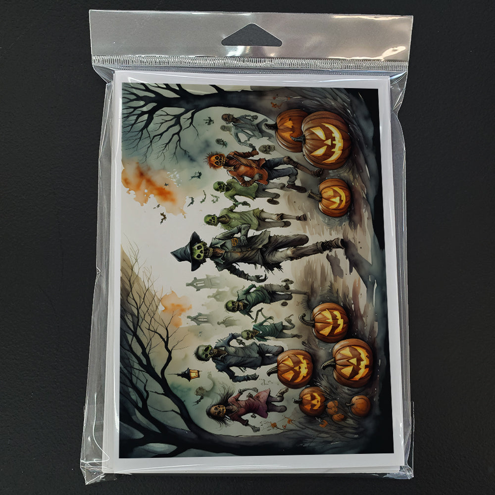 Zombies Spooky Halloween Greeting Cards Pack of 8