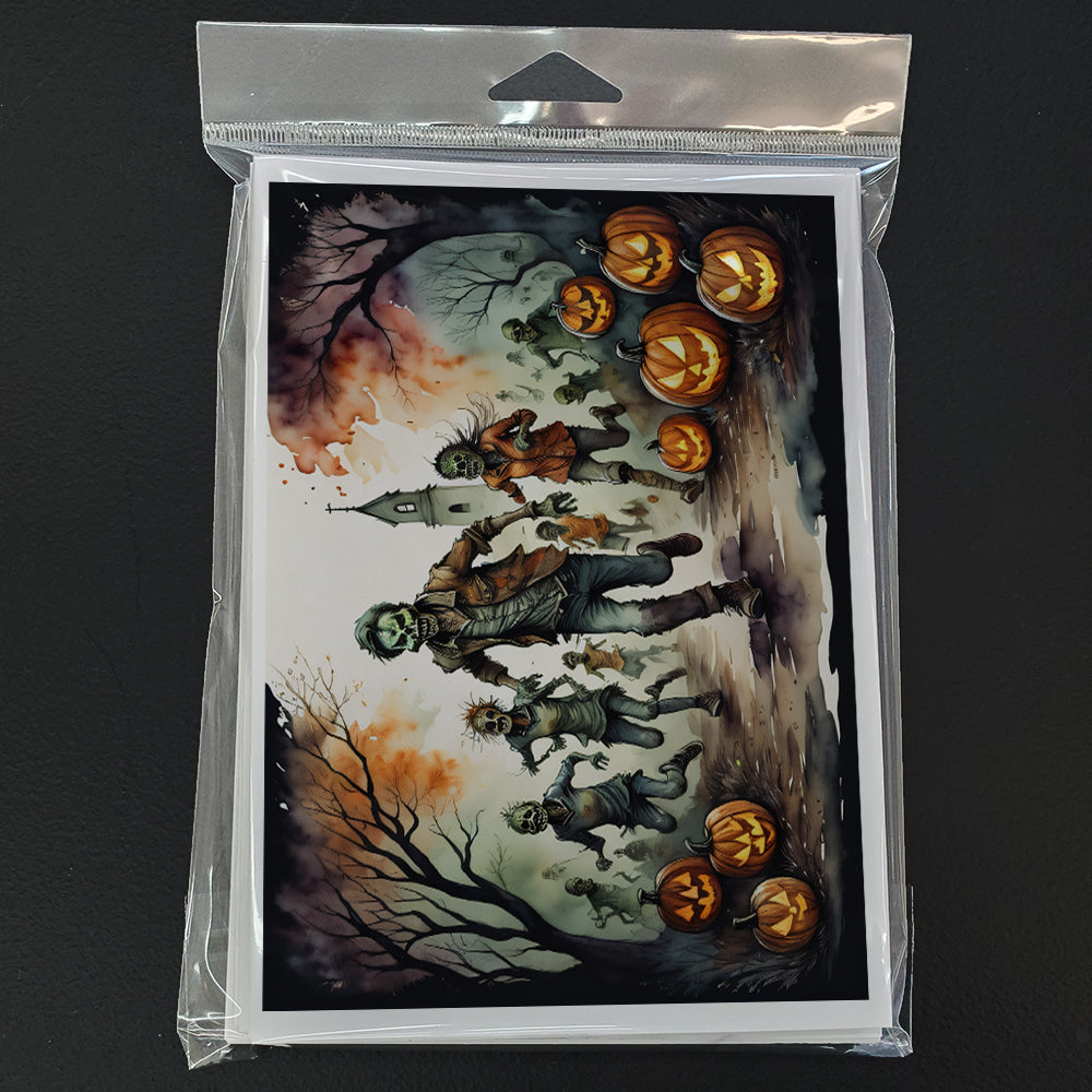 Zombies Spooky Halloween Greeting Cards Pack of 8