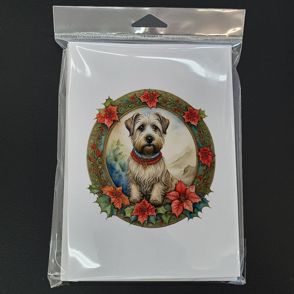 Glen of Imaal Terrier Christmas Flowers Greeting Cards Pack of 8