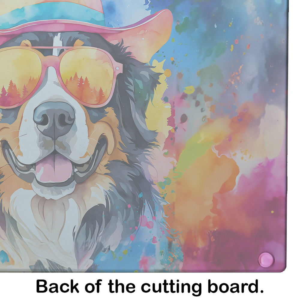 Bernese Mountain Dog Hippie Dawg Glass Cutting Board