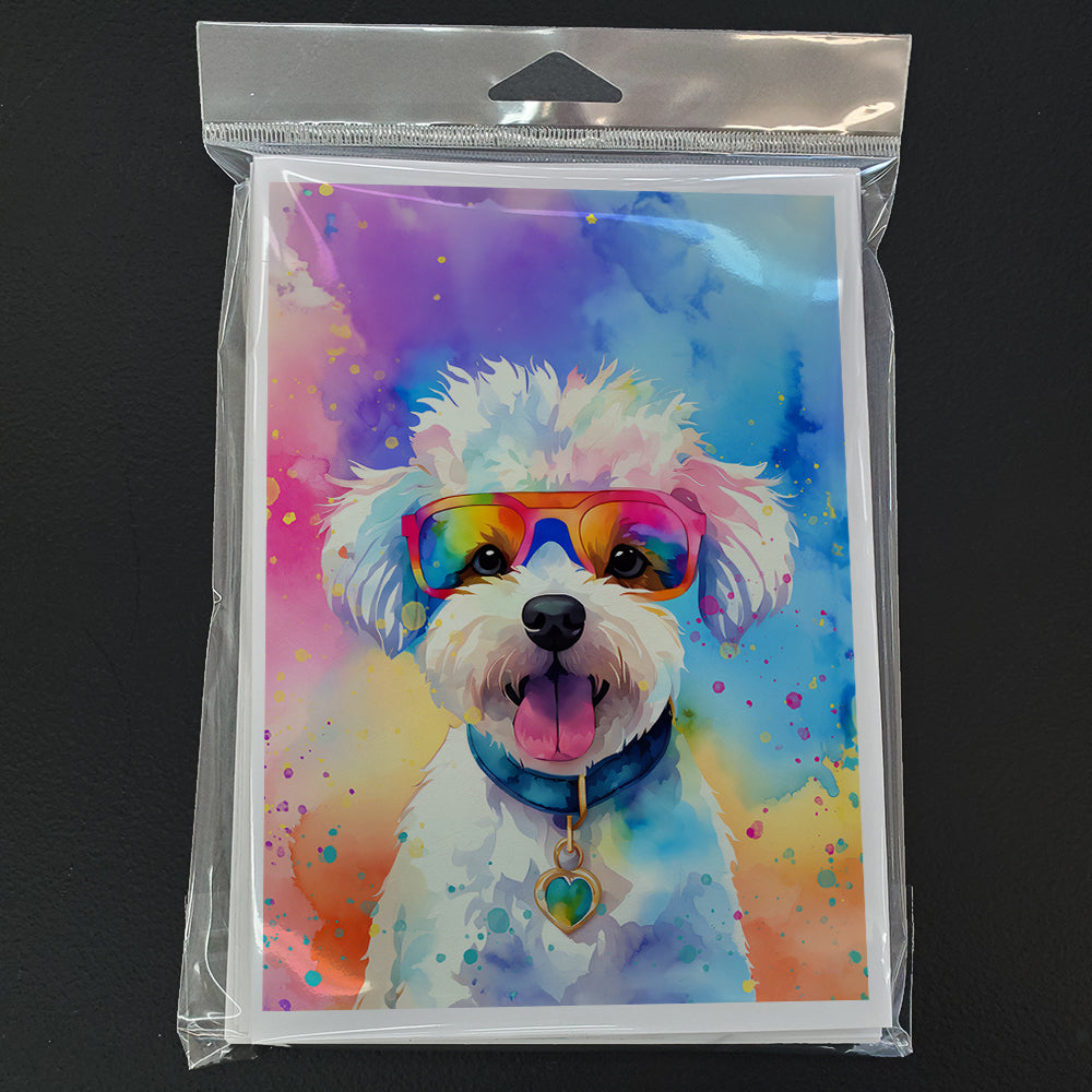 Bichon Frise Hippie Dawg Greeting Cards Pack of 8